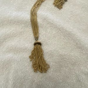 Eloxal Gold Tassel Necklace + Detachable Tassel Pendant + 7.5